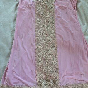 Frederick’s of Hollywood Pink Lace Panel Chemise Teddy Size Small